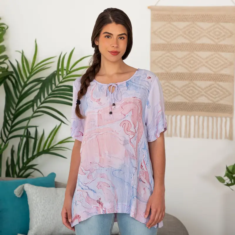 Orchid Swirl Short Sleeve Top - 2X
