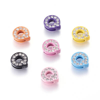 Alloy Letter Slide Beads