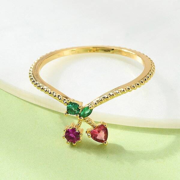 Brass Micro Pave Cubic Zirconia Finger Rings