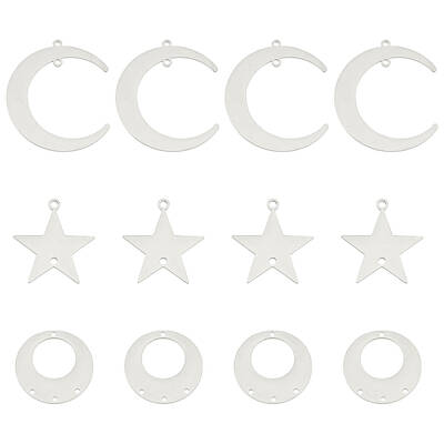 18Pcs 3 Style 201 Stainless Steel Links Connectors & Chandelier Components Links