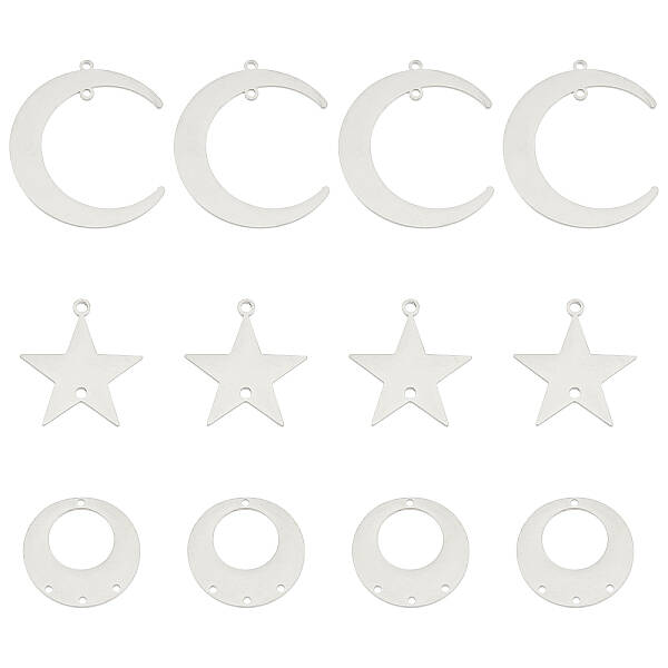 18Pcs 3 Style 201 Stainless Steel Links Connectors & Chandelier Components Links