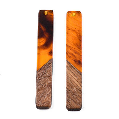 Transparent Resin & Walnut Wood Big Pendants