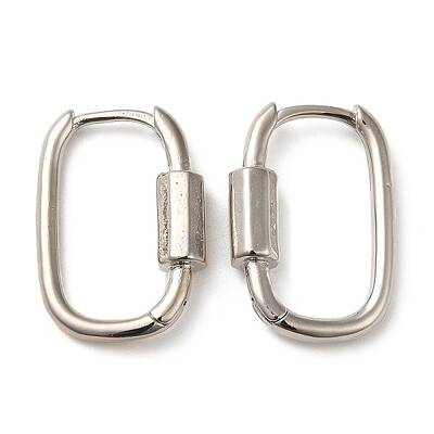 Rack Plating Brass Oval Hoop Earrings for Women