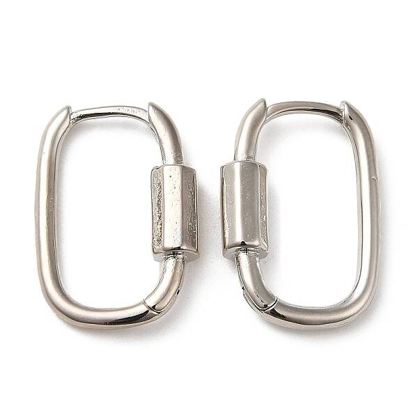 Rack Plating Brass Oval Hoop Earrings for Women