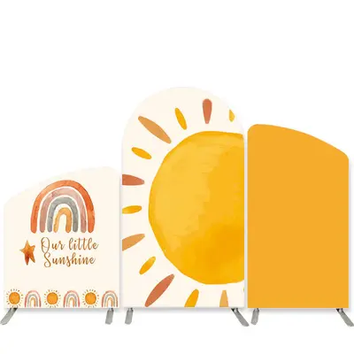Aperturee Orange Sunshine Theme Happy Birthday Arch Backdrop Kit | Circle Arch Backdrop Diy | Chiara Arch Backdrop Diy | Diy ...