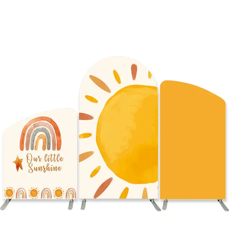 Aperturee Orange Sunshine Theme Happy Birthday Arch Backdrop Kit | Circle Arch Backdrop Diy | Chiara Arch Backdrop Diy | Diy ...
