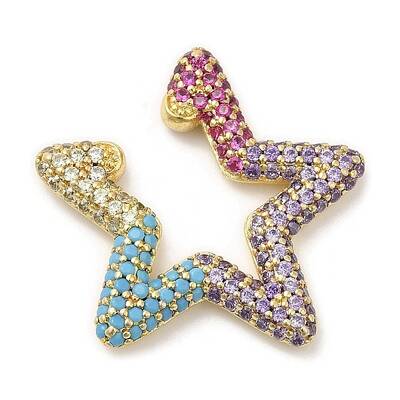 Colorful Rhinestone Star Cuff Earrings