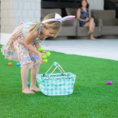 VIV&LOUMint Check Mini Market Tote