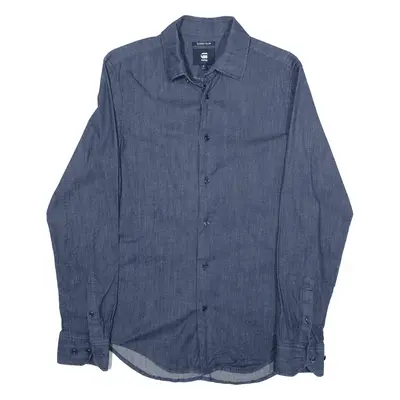 G-STAR RAW Super Slim Denim Shirt Blue Long Sleeve Mens S