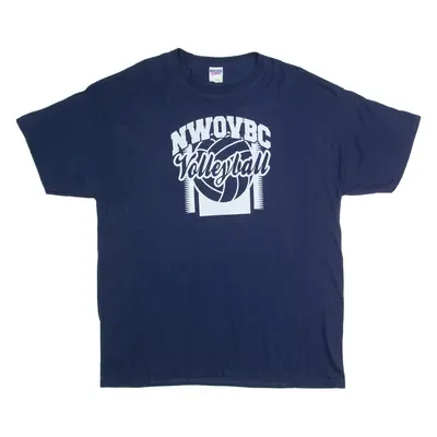 JERZEES NWOYE BC Volleyball Mens T-Shirt Blue USA XL