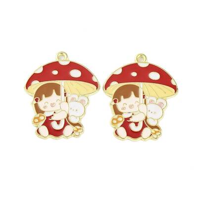 Golden Plated Alloy Enamel Pendants