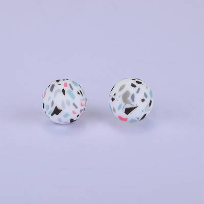 Printed Round Silicone Focal Beads