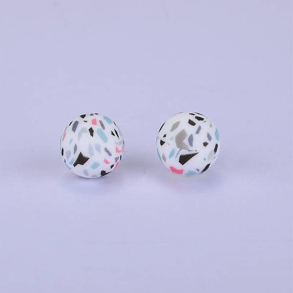 Printed Round Silicone Focal Beads