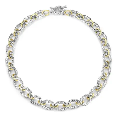 Mytyys Women's Link Necklace Double Twist Wire Chain 2 Tone Necklaces Christmas New Year Jewelry Gift Jewellery