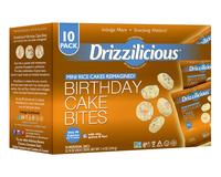 Drizzilicious Birthday Cake Mini Rice Cakes - Gluten-Free, Vegan, Crunchy & Healthy Snack, 90 Calories per Bag, 0.74 oz (Pack...