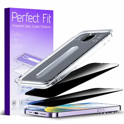 2 Pack Privacy Screen for IPhone [Auto-Dust Removal] [Auto Alignment Kit] 28° Anti Spy Private