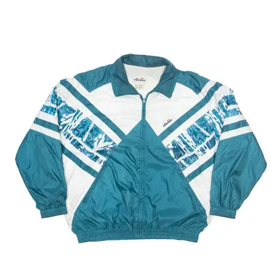 ELLESSE Shell Jacket Green 90s Colourblock Mens L