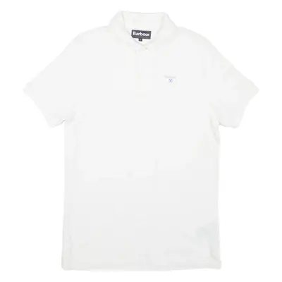BARBOUR Mens Polo Shirt White S