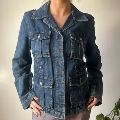 Krizia Denim Jacket - Small Blue Cotton
