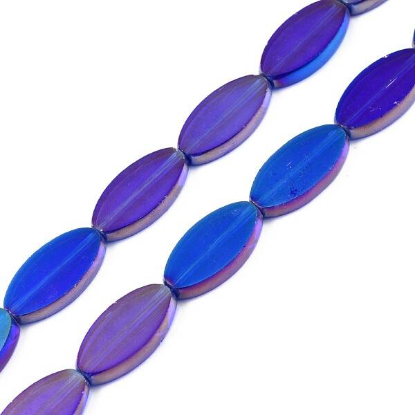 Painted Transparent Glass Beads Strands