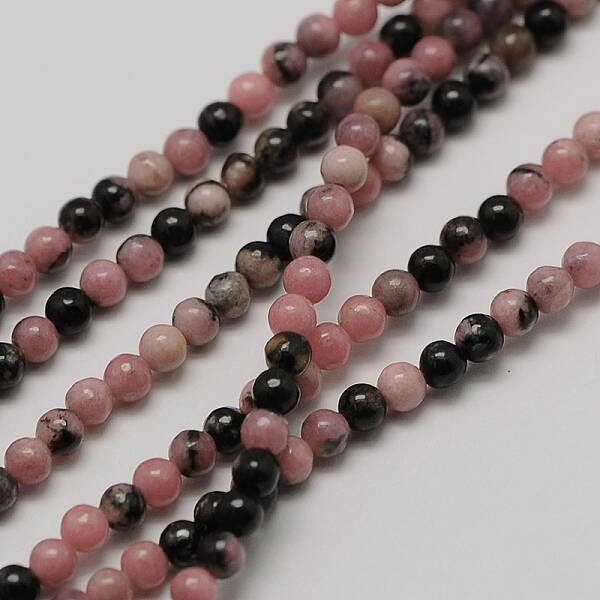 Natural Rhodonite Round Bead Strands