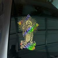 San Judas with praying hands Decal Sticker for Car, Trucks, SUV's, Decor 4 Different Sizes, Glass Doors,