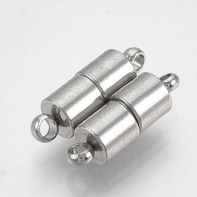 Tarnish Resistant 201 Stainless Steel Magnetic Clasps with Loops