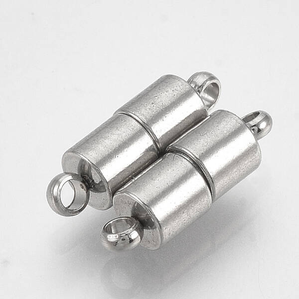 Tarnish Resistant 201 Stainless Steel Magnetic Clasps with Loops