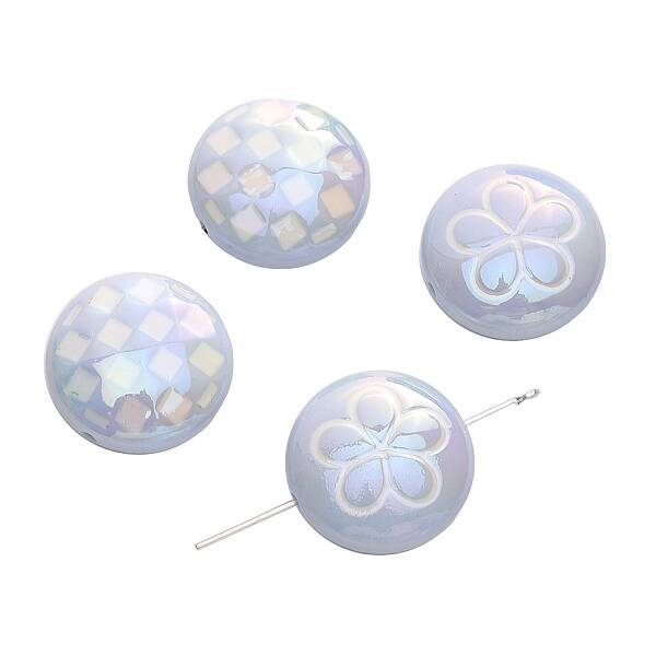 2Pcs UV Platings Acrylic Beads