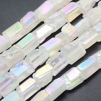 Electroplated Natural Quartz Crystal Beads Strands