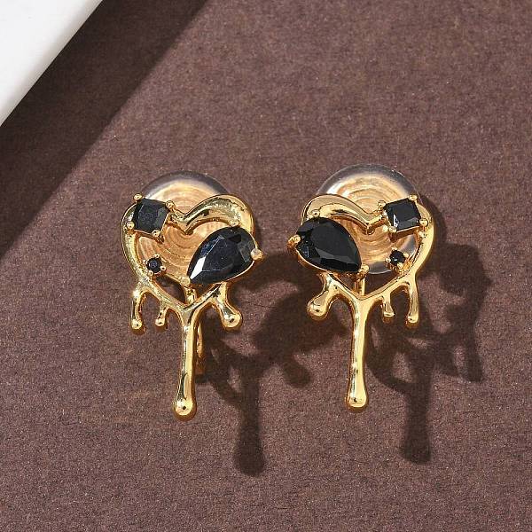 Brass Micro Pave Cubic Zirconia Clip-on Earrings