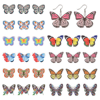 30Pcs 10 Styles Printed Acrylic Pendants