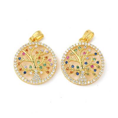 Brass Micro Pave Cubic Zirconia Pendants