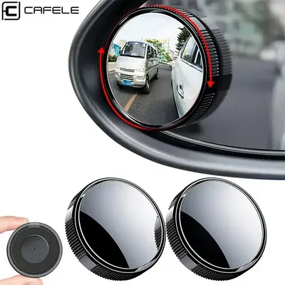 Reusable Car Rearview Blind Spot Mirror, Seamless HD Glass Convex Blind Spot Rearview Mirror, 360 Degree Adjustable Waterproo...