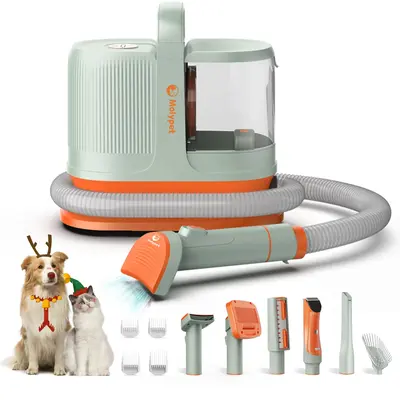 6 in 1 Dog Grooming Kit & Vacuum & Blow, Suction 99% Pet Hair Remover Upgraded 6 in 1 Pet Grooming Tools 4L Large Capacity Du...