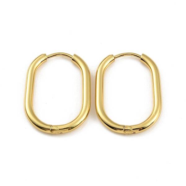 Ion Plating(IP) 304 Stainless Steel Oval Hoop Earrings