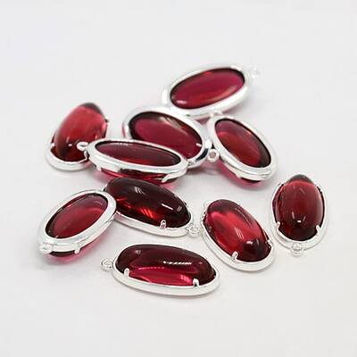 Silver Color Plated Brass Glass Pendants