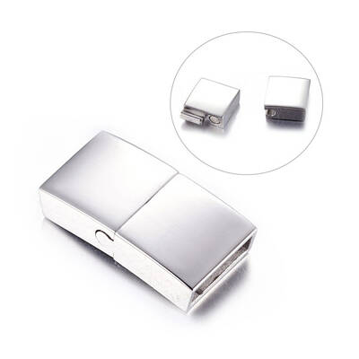Tarnish Resistant 304 Stainless Steel Magnetic Clasps with Glue-in Ends