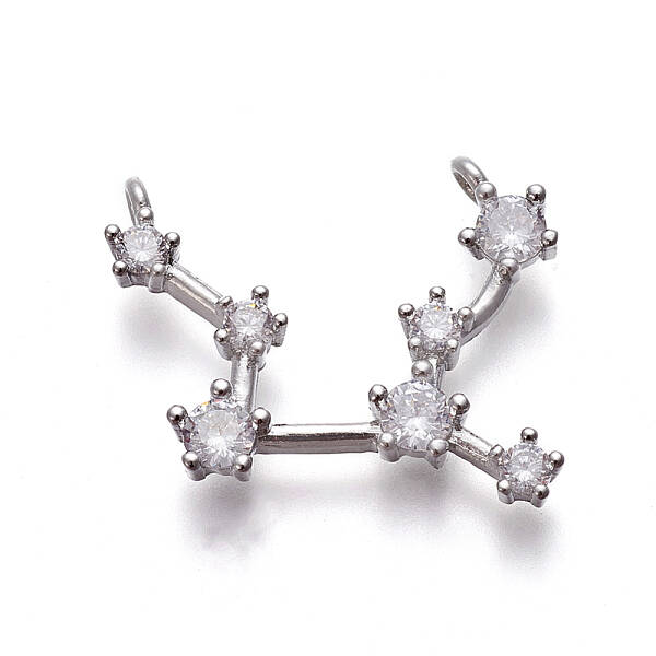 Brass Micro Pave Cubic Zirconia Pendants