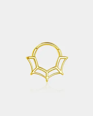 Spider Web Daith Septum Ring - Gold / 8mm
