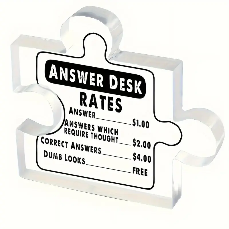Acrylic Puzzle Desktop Decoration, 1/6 Counts Creative Desk Ornament, Desk Decoration for Home & Office
