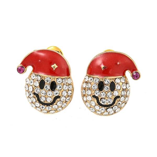 Christmas Alloy Crystal Rhinestone Stud Earrings for Women