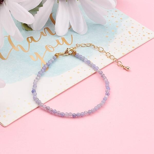 Faceted Natural Tanzanite Beaded Bracelets for Women