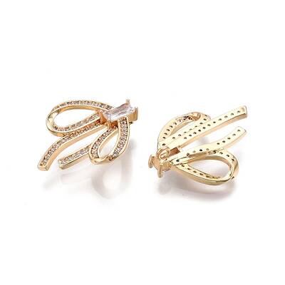 Brass Micro Pave Clear Cubic Zirconia Pnedants