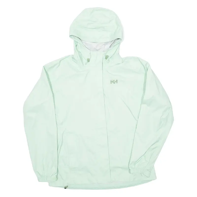 HELLY HANSEN Womens Rain Coat Blue Nylon Hooded M
