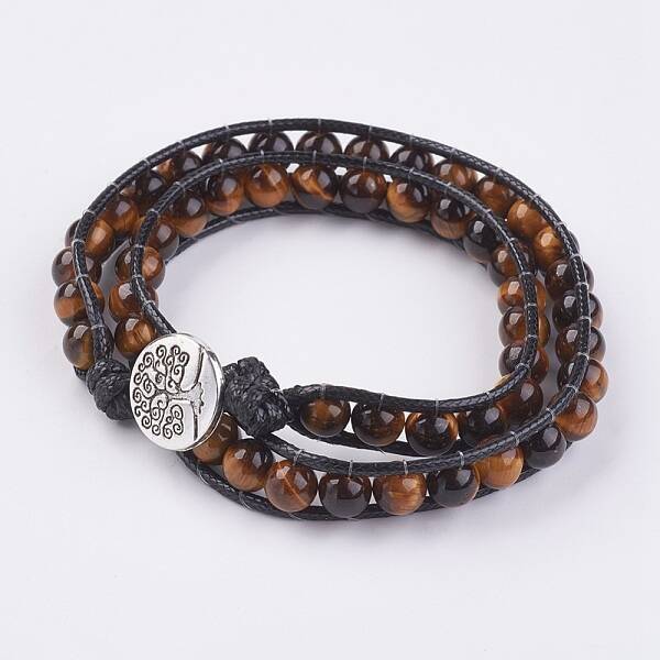 Natural Tiger Eye Wrap Bracelet