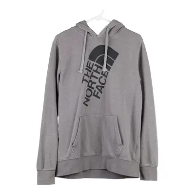 The North Face Spellout Hoodie - Medium Grey Cotton Blend
