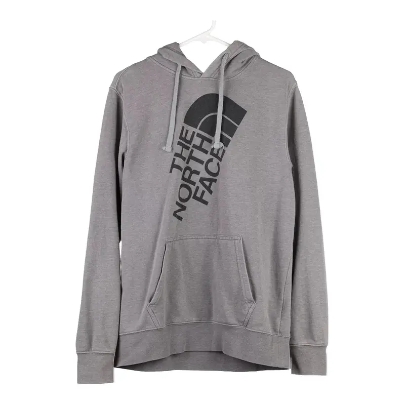 The North Face Spellout Hoodie - Medium Grey Cotton Blend