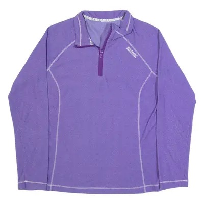 REGATTA Womens Fleece Purple 1/4 Zip M