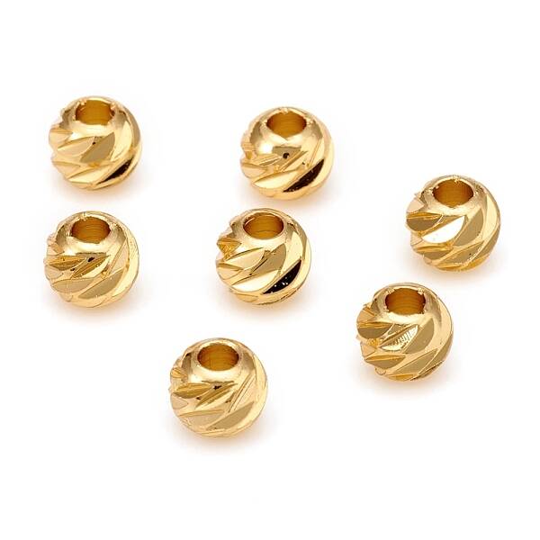Carved Brass Spacer Beads